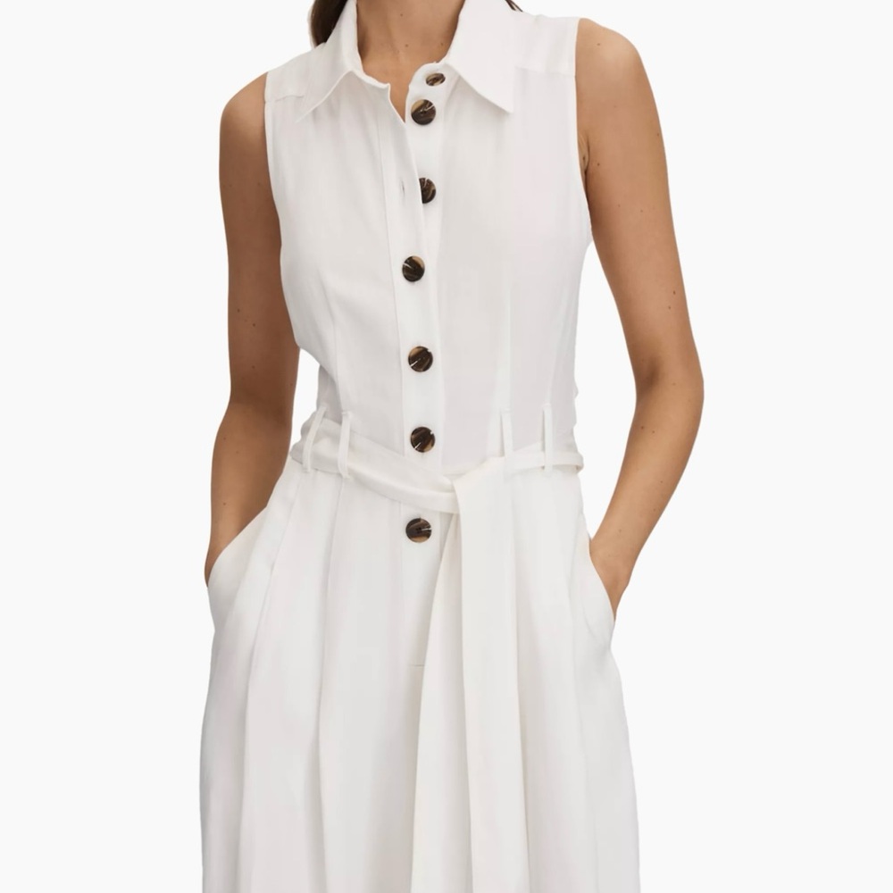 REISS PERLA Elegant White Sleeveless Jumpsuit SIZE 14 pre-loved - Picture 4 of 8